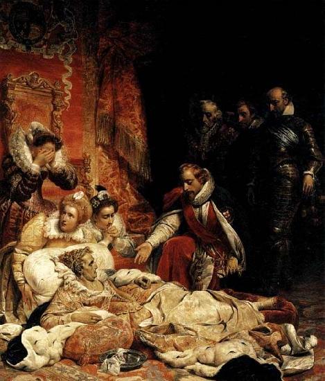 Paul Delaroche The Death of Elizabeth I, Queen of England Sweden oil painting art